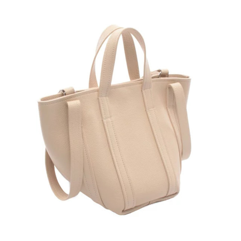 Balenciaga Leather Handbag Ivory South North White